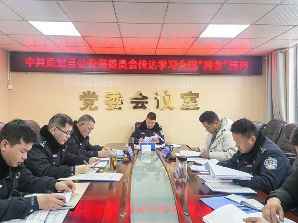 西藏贡觉县公安局党委传达学习全国“两会”精神